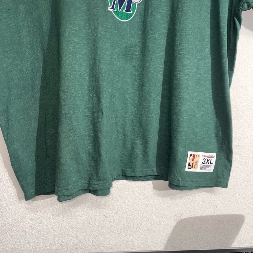 Dallas Mavericks Retro Logo Shirt Mitchell And Ness Green Adult Size 3XL *As Is* - Picture 3 of 16